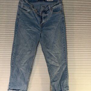 BCBG Generation Mega Cuff Wide Leg Jeans Light Wash Denim